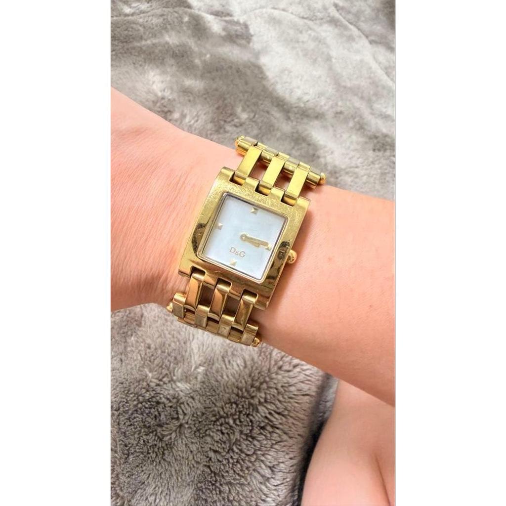 Used D&G TIME Watch Gold Color Quartz