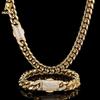 12mm HipHop Cuban Chain Stainless Steel Miami Cuban Chain 18k Gold Necklace for Men