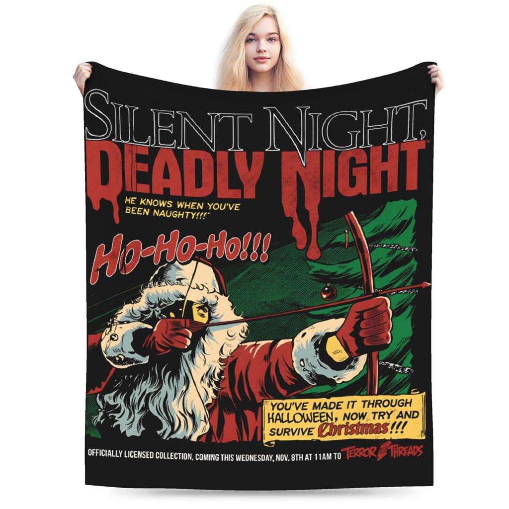 Silent Night Deadly Night 2025 Plush Blanket Kids Adult  Flannel Throw Blanket For Living Room Soft Warm Quality Bedspread