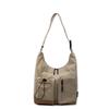 Borsa a Spalla Grande Capacità con Cuciture Colorate Borsa a Tracolla Leggera da Donna con Tasche Multiple
