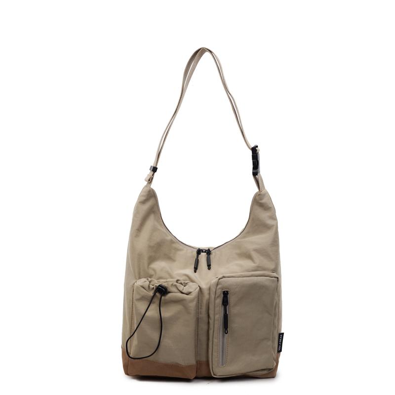 Borsa a Spalla Grande Capacità con Cuciture Colorate Borsa a Tracolla Leggera da Donna con Tasche Multiple