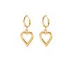 Elegant Smooth Line Heart Stud Earrings for Women - Stainless Steel Pendant Jewelry
