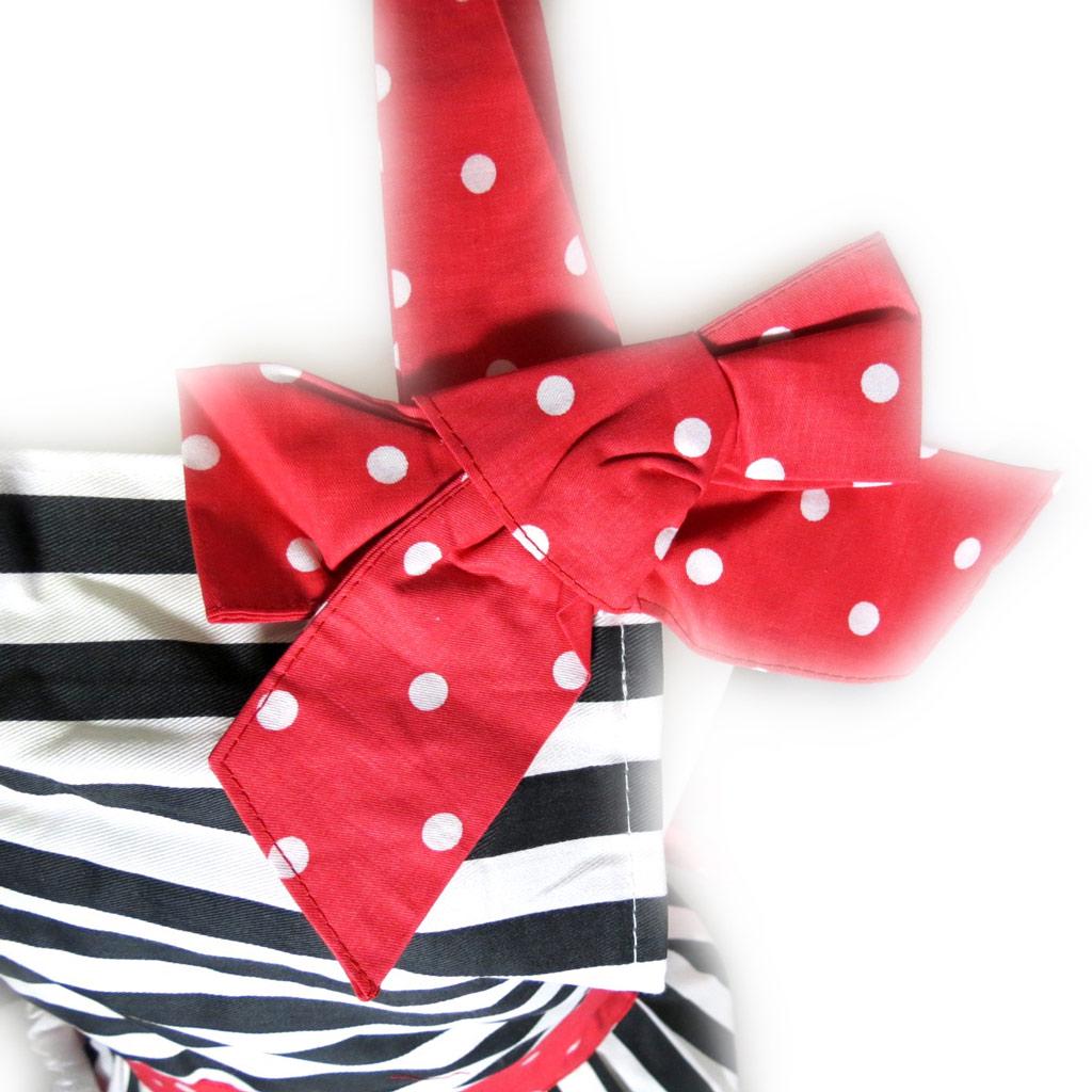 Les Trésors De Lily [K6093] - Zástěra pro tvůrce 'Hosteska' černá červená