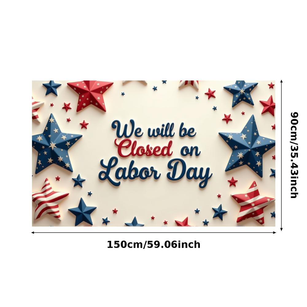 Decorative Closure Sign Simple Decoration Public Notice Banner Patriotic Theme Event Announcement for Public Notice