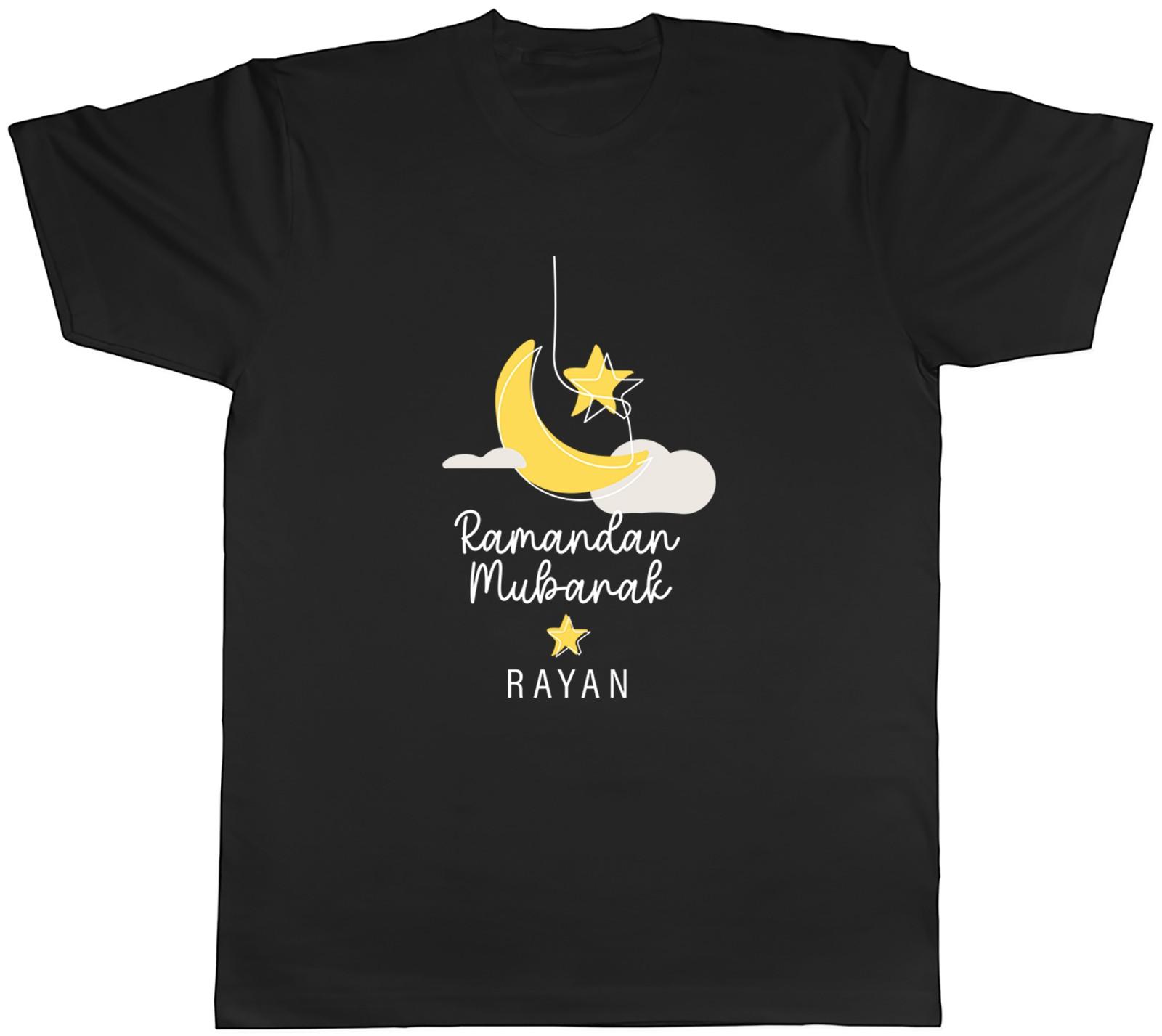 Personalised Ramadan Mubarak Yellow Moon Star Mens T-Shirt Tee Gift Top XXXXL