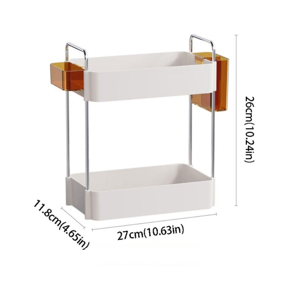 

Strong Bearing Capacity Double Tier Storage Stand Sturdy Construction Pen Holder Countertop Organizer 2tiers Structure