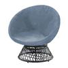 Silver Fox Fabric Round Saucer Moon Chair Cover Washable  Solid Color Seat Saucer Slipcovers Stretch Universal Seat Cover