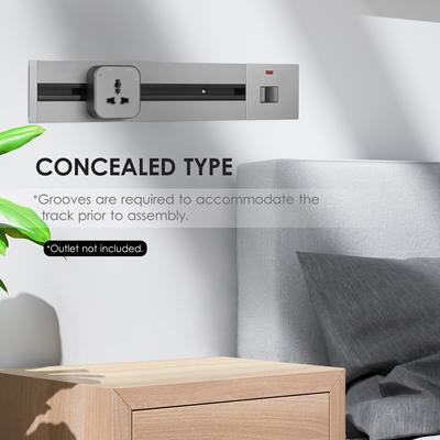 Removable Electrical Outlet Track System Concealed Type 6000W High Power Track System Movable Wall