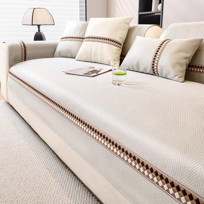 Summer cool ice silk sofa cushion 2025 new summer mat seat cushion non-slip sofa cover cover cloth towel