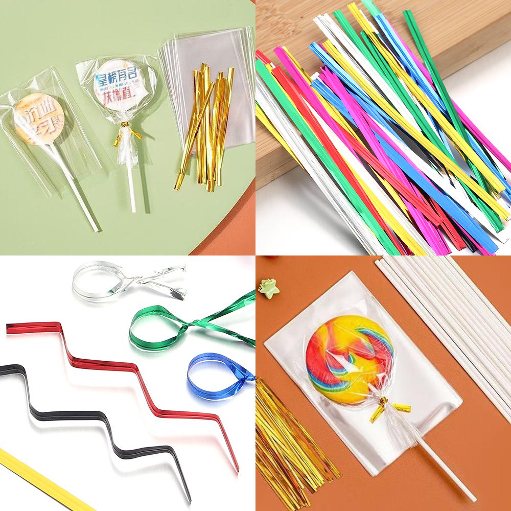 760Pcs Plastic Iron Twist Tie Colorful Multi-Size Wire Sealing Binding Wire for Candy Lollipop Cookies Food Gift Party Packaging