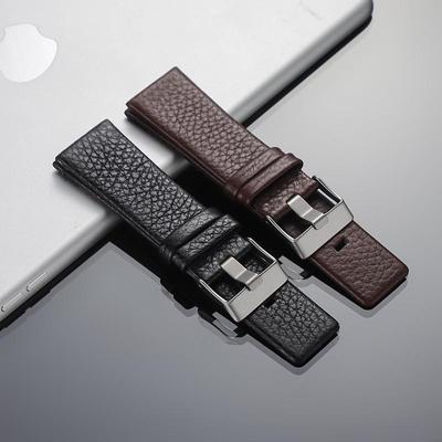 Mattes Narbenleder Uhrenarmband für Herren Smartwatch - Lässig Minimalistisch, 22/24MM