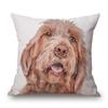 Hand Painting Animals Cushion Covers Bulldog Bull Terrier Labradoodle Dog Cat Print Decorative Pillow Case
