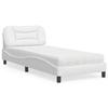 VidaXL Bed with Mattress White 90x190 Cm Faux Leather 3208690