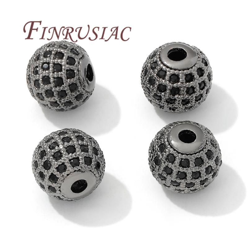 6mm 8mm 10mm Spacer Beads 18K Gold Plated Brass Zircon Bead,Separator For Bead,DIY Jewelry Making Supplies,Bracelets Accessories