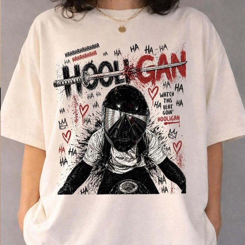 

Hooligan Rider Shirt, K-pop Arirang Street Style Gang Graphic Tee, Army Fan Gift XL