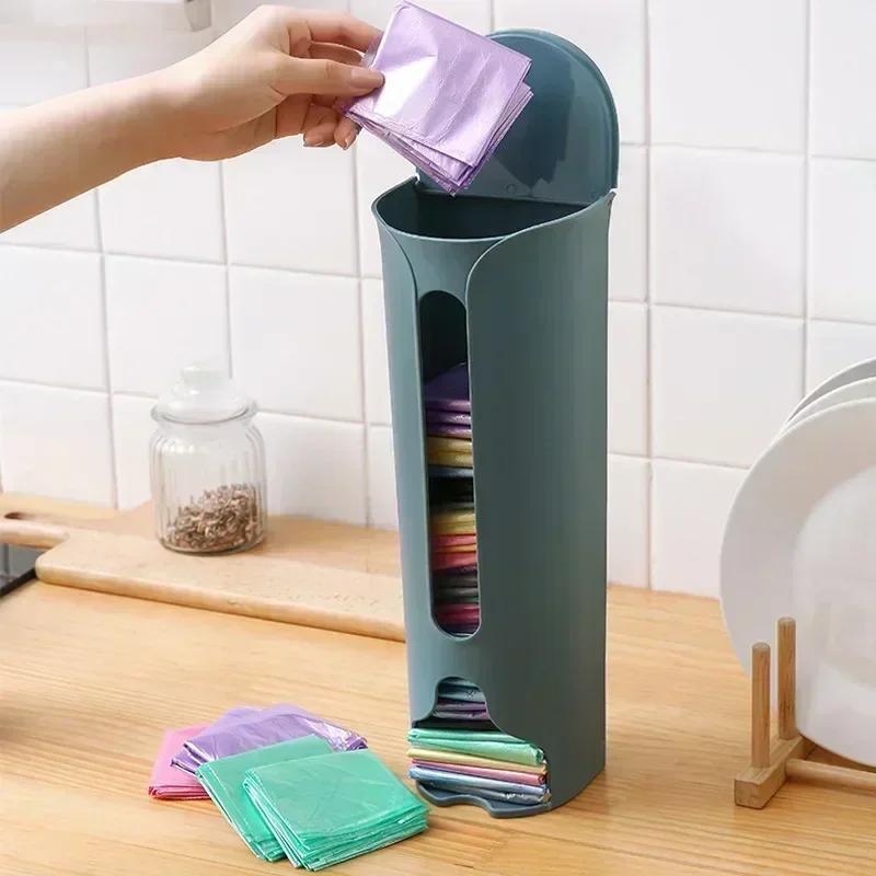 Kitchen Household Convenience Garbage Bag Storage Box Pull-out Plastic Bag Collector Wall Mounted Underwear Socks Organizer Boxe