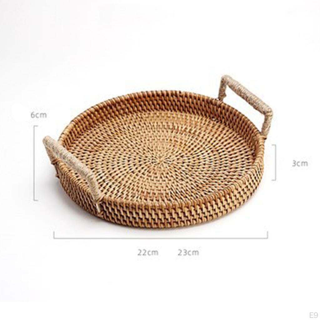 Handcrafted Bamboo Serving Tray with Stylish Wooden Handles