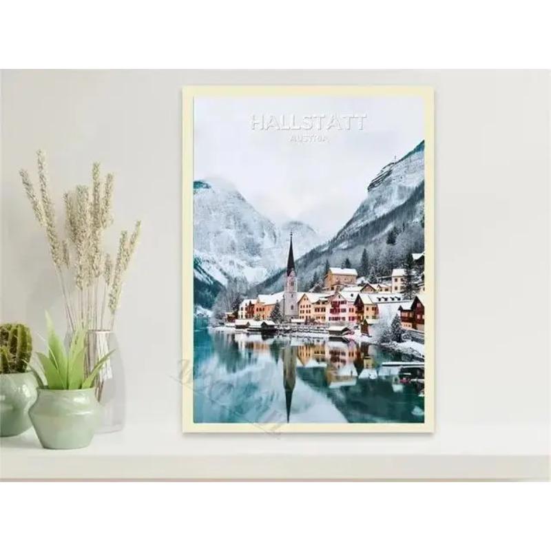 Machu Picchu Lisbon Vintage Travel Poster Canvas Print  Retro City Tourism Wall Art for Living Room Decor