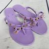 Fashion Woman's Sandals Flats Fashion Woman Flip Flops Summer Slippers Cool Beach Rivets Bowknots Flats Jelly Shoes PVC