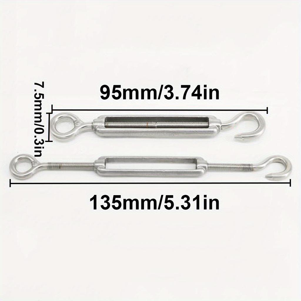 4pcs Stainless Steel OC Type Open Body Turnbuckles Wire Rope Tensioner Locking Accessories