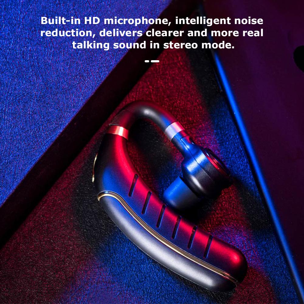 FC1 Business Bluetooth 5.0-Headset, kabellose Kopfhörer, Ohrbügel-Kopfhörer, Geräuschunterdrückung, Freisprecheinrichtung mit Mikrofon, Sprachübertragung 