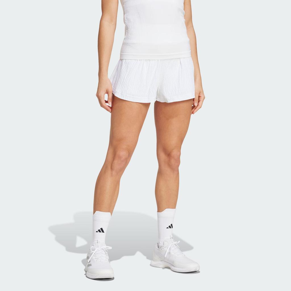 Adidas Aeroready Pro Seersucker Relaxed Fit Solid Color Tennis Shorts Women shorts White IT4691