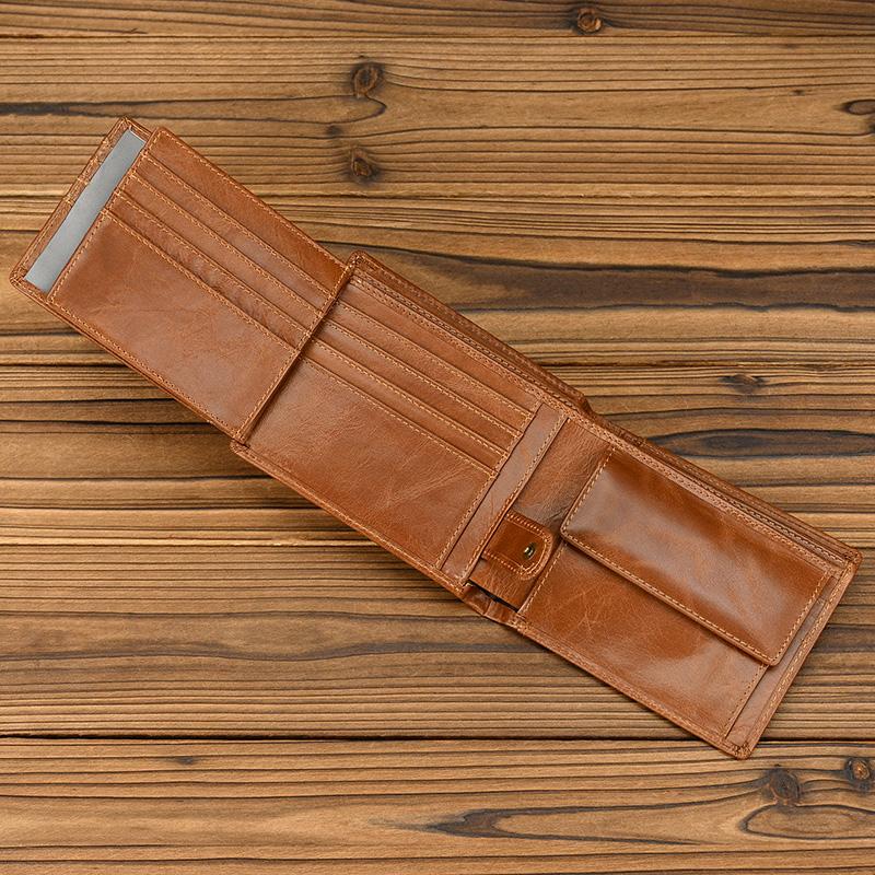 Trifold Men's Leather Wallet Genuine Leather Male Short Purse Real Cowhide Man Leather Wallets 3 Folds Card Holder Coin Purse