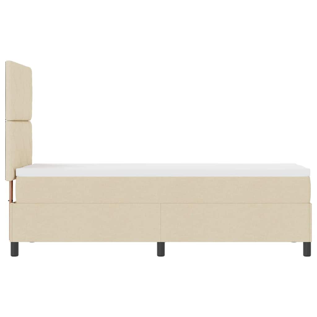 Boxspring Bed with Headboard Cream 80 x 200 cm Fabric