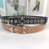 Star Eyelets Women's Jeans Belt Metal Buckle Girls Rivet Waistband Y2K Star Waist Belts  Female