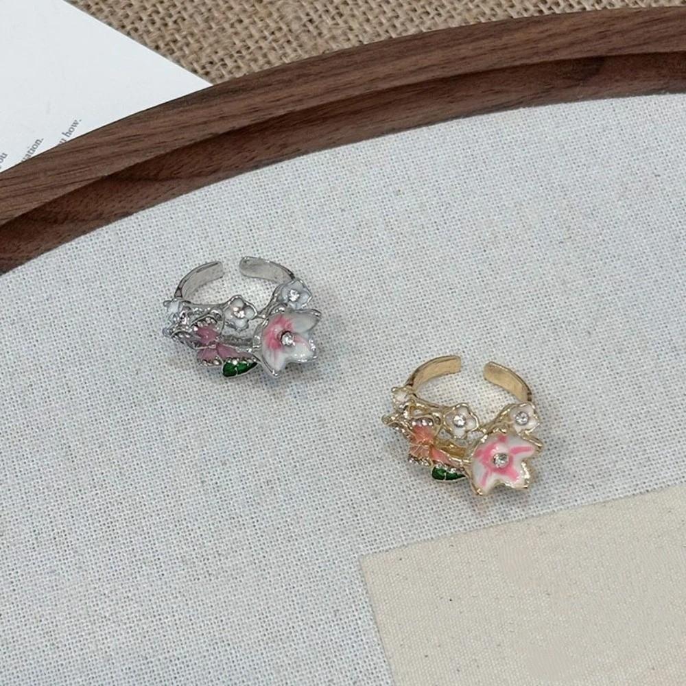 Oil Dripping Butterfly Ring Elegant Finger Jewelry Sweet Opening Finger Ring Ladies Jewelry