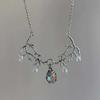 Gothic Iridescent Moonstone Pendant Necklace - Witch Jewelry Original
