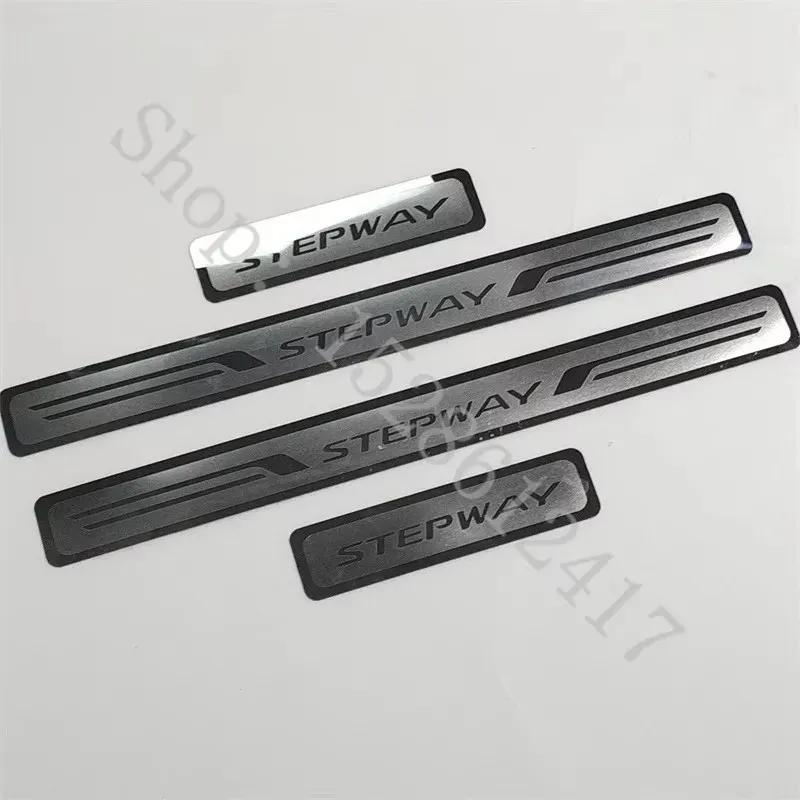 Per Dacia Sandero 2 Stepway 2013~2024 Accessori Auto Soglie delle porte Battitacco Protezione soglie Adesivi per auto Pedale di Benvenuto