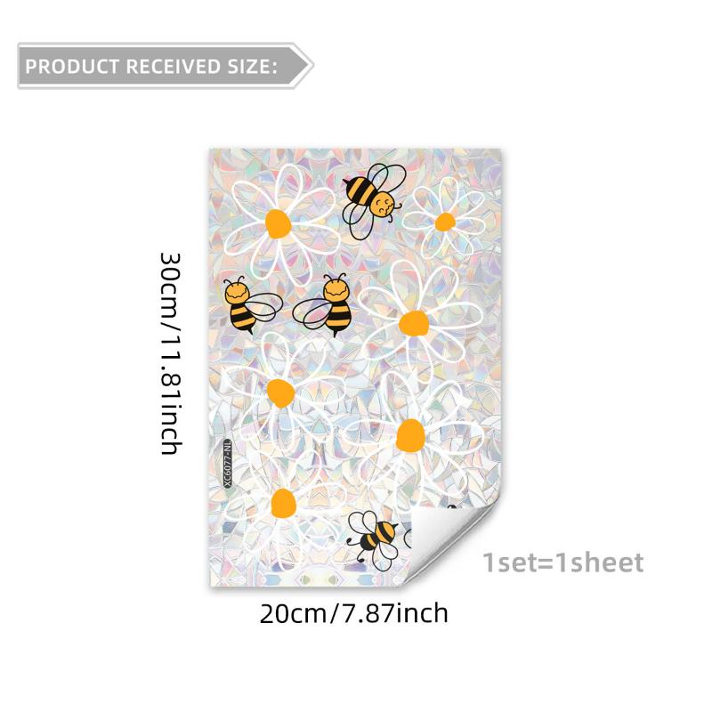 Adorable Bees Style Glass Sticker DIY Honeybee Wall Decals For Glass Windows Removable Sticker