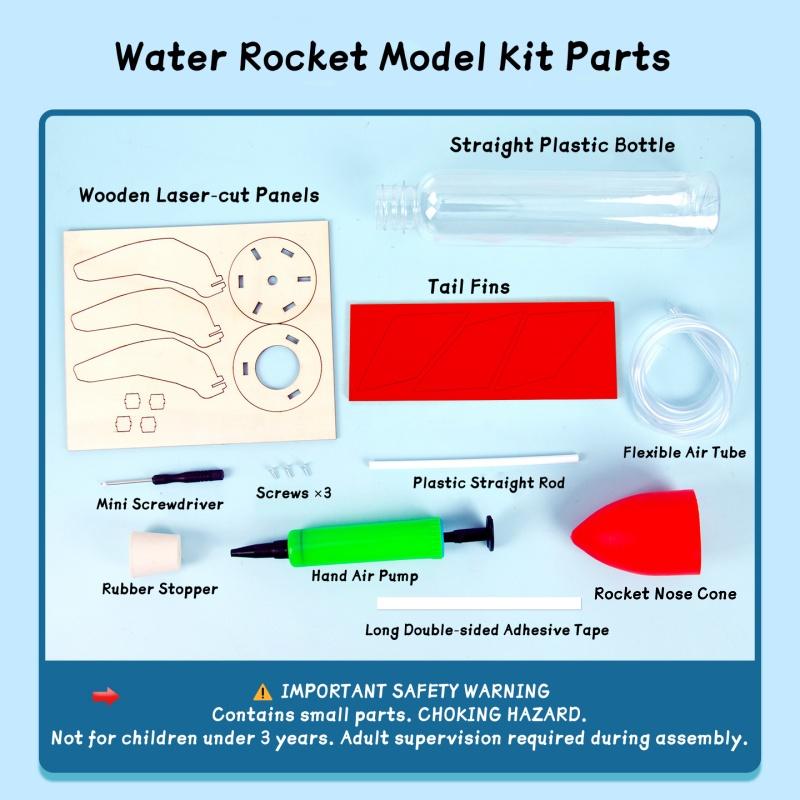 Rocket Sprinkler STEAM DIY Science Experiment Kit Physics Water Splash Outdoor Backyard Cool Fun Educational Toy Gift for Adults