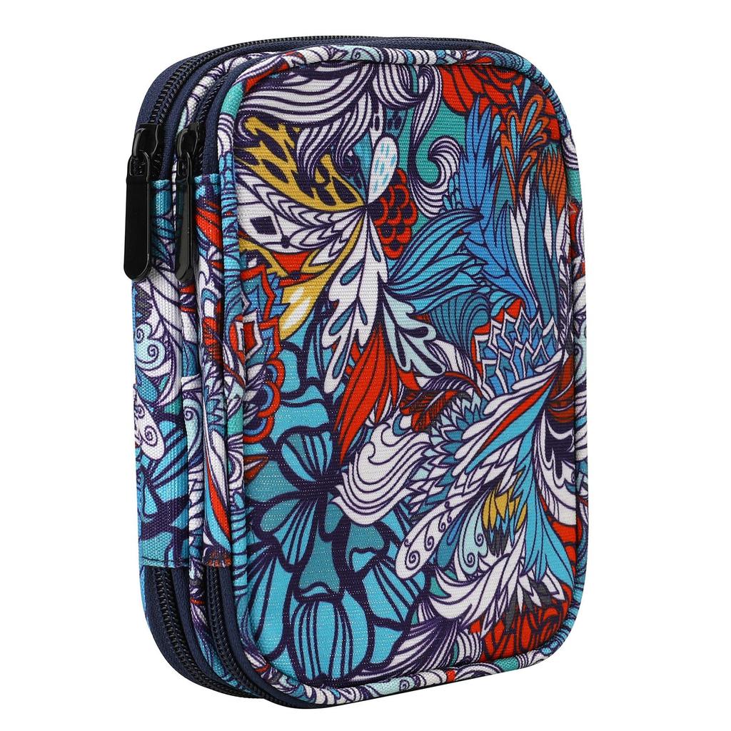 Dwuwarstwowa zapinana na zamek torba szydełkowa na narzędzia dziewiarskie