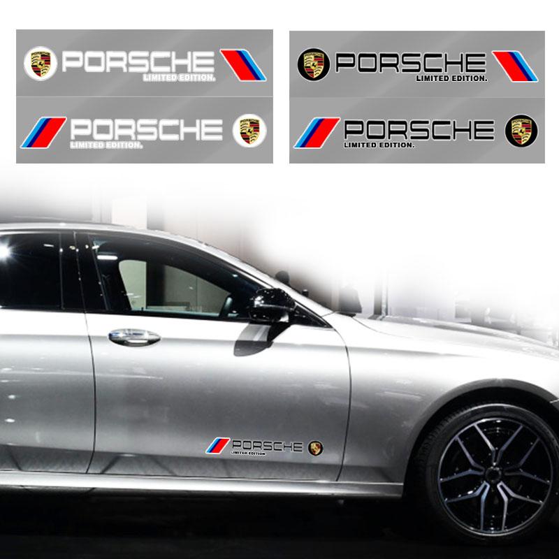 2pcs Auto Side Body Sports Sticker Decals Car 3D Stickers Car Accessories  For Porsche 911 918Spyder 928 944 968 Boxster Cayenne Macan Panamera