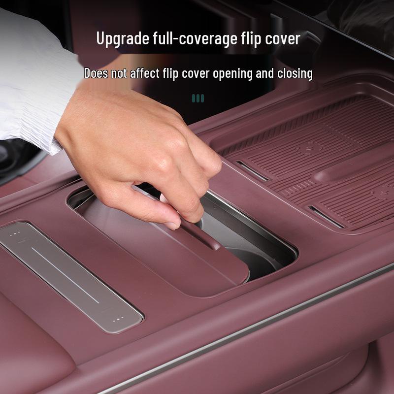 Wireless Charging Pad & Non-Slip Gear Shift Storage for NIO ES8: Fits 26 Models, Full Console Wrap Modification