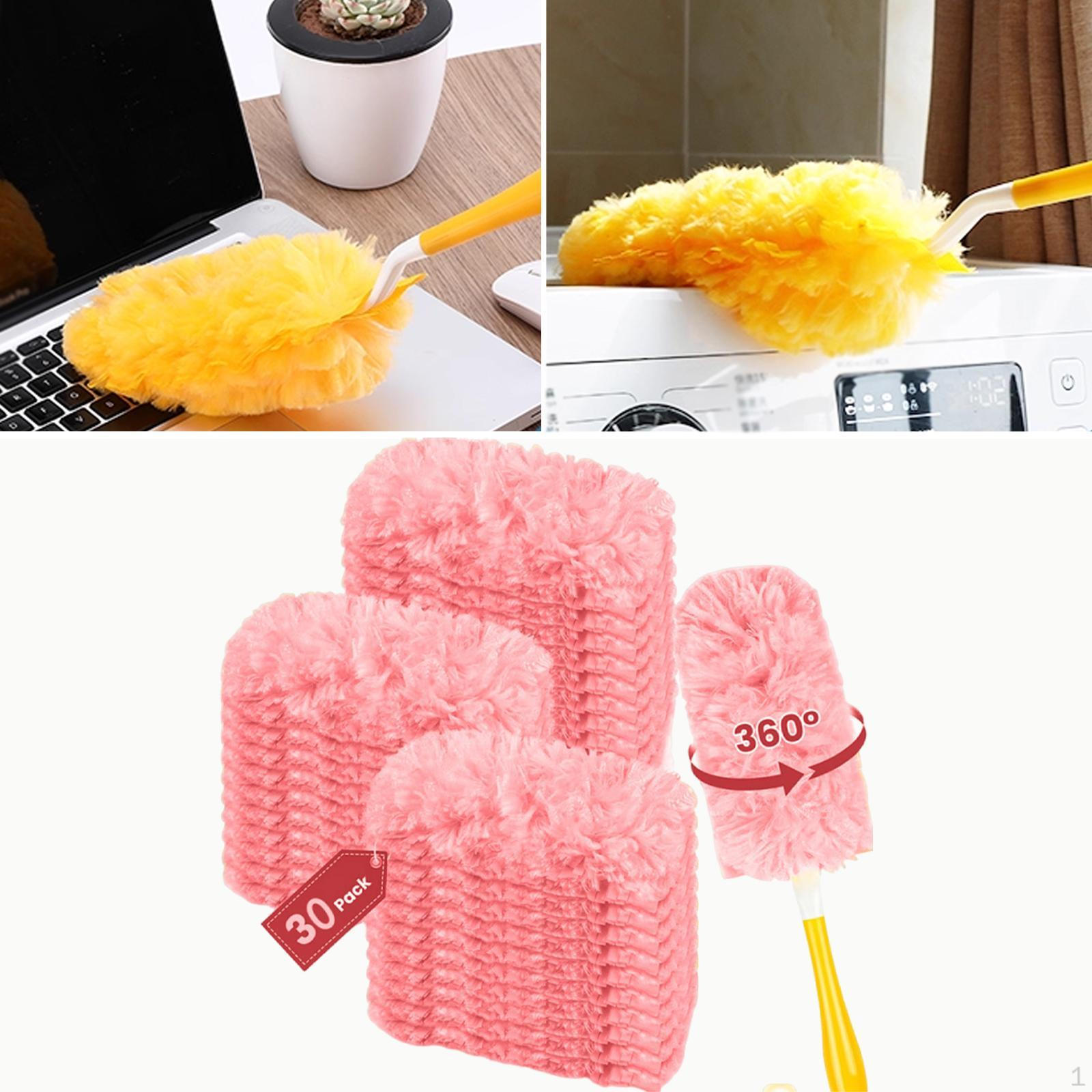 

30 Count Heavy Duty Microfiber Replacement Pads for Cleaning Tools рожевий