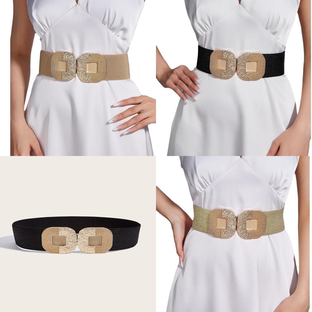 Style Wide Leather Belt For Women With Adjustable Metal Hook Buckle For Coat And Dress