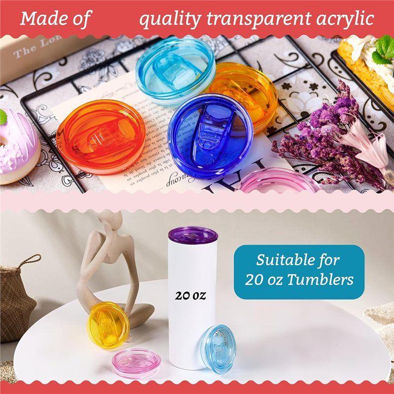 Practical-10 Pack 20 Oz Skinny Tumbler Replacement Lids Fit For 20Oz Sublimation Tumblers Splash Sliding Covers