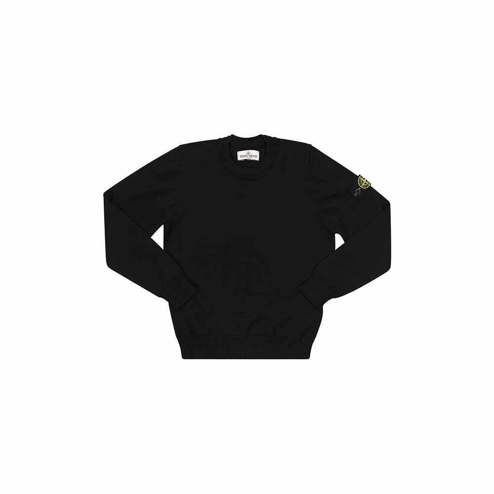 Stone Island Sweater Kids Solid Color Crew Neck Pullover Long Sleeve Navy Blue Kids sweaters 8116509C4-V0020