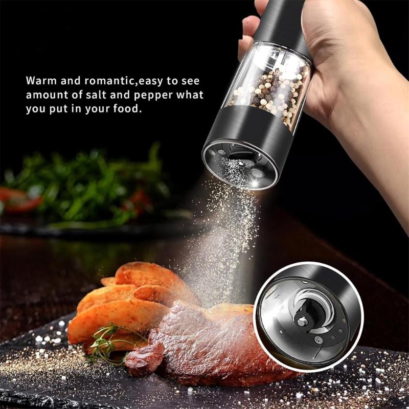 Convenient Rechargeable Salt Mill Peppers Mill Adjustable Coarseness Peppers Grinder Electric Salt Mill for Kitchen