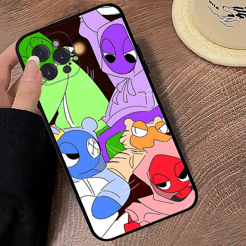 Cartoon R-Rainbow Friends For IPhone 17 16 15 14 13 12 Mini 11 Pro Max Plus Soft Silicone Phone Cover