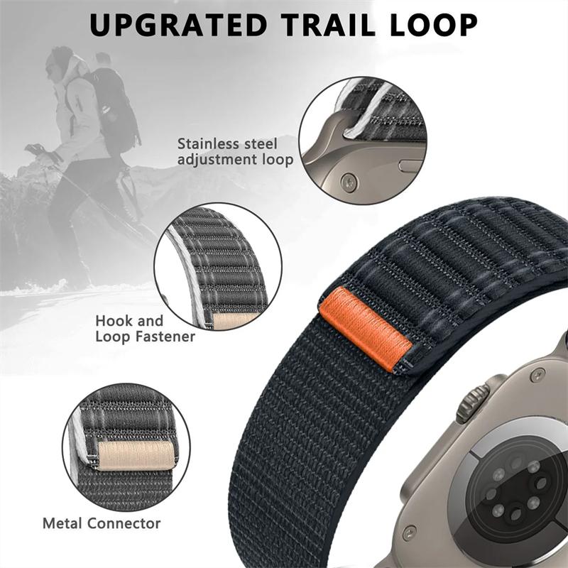 Luxury Nylon Band for Apple Watch Strap 46mm 49mm 45mm 44mm 42mm 41mm 40 38mm Bracelet for iWatch Ultra 2 Series 10 9 8 7 6 SE Correas