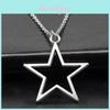 Fashionable Vintage Silver Hollow Star Pendant Necklace For Men And Women In 36x33mm Size
