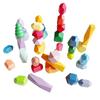 5/10 Stück Bau-Spielzeug für Kinder Geschenke Holz Sortier-Stapelsteine Steine Sensorisches Kleinkindspielzeug Lern-Montessori-Spielzeug