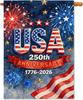 250th American Anniversary Patriotic House Ag  Double Sided 4th of July 250th Banner USA Freedom July Fourth Gar