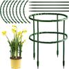 Green Plastic Semi-Circle Support Ring for Climbing Plants with Stakes