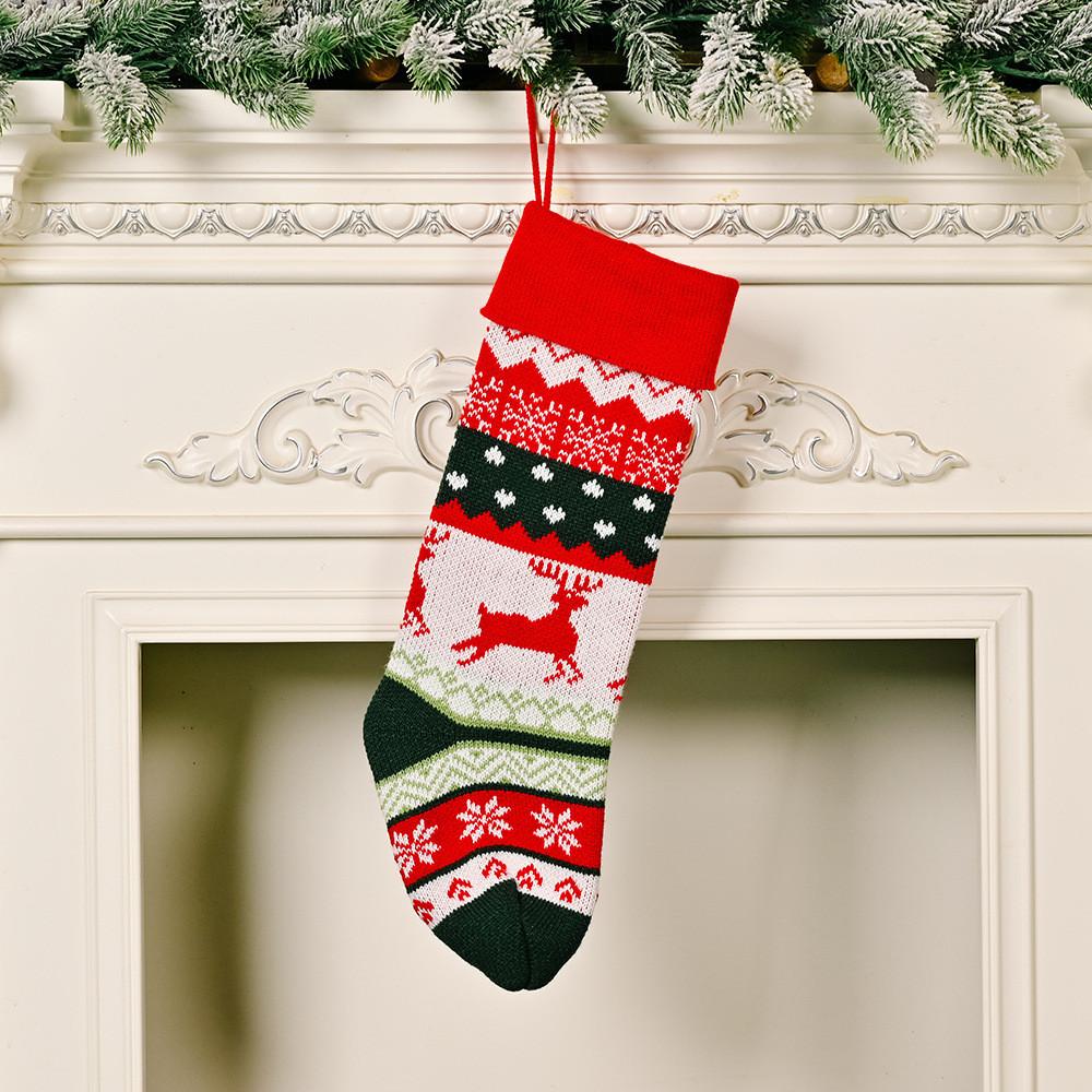 Christmas Stockings Socks Santa Snowman Hanging Xmas Tree Ornaments Decor New Year Gift