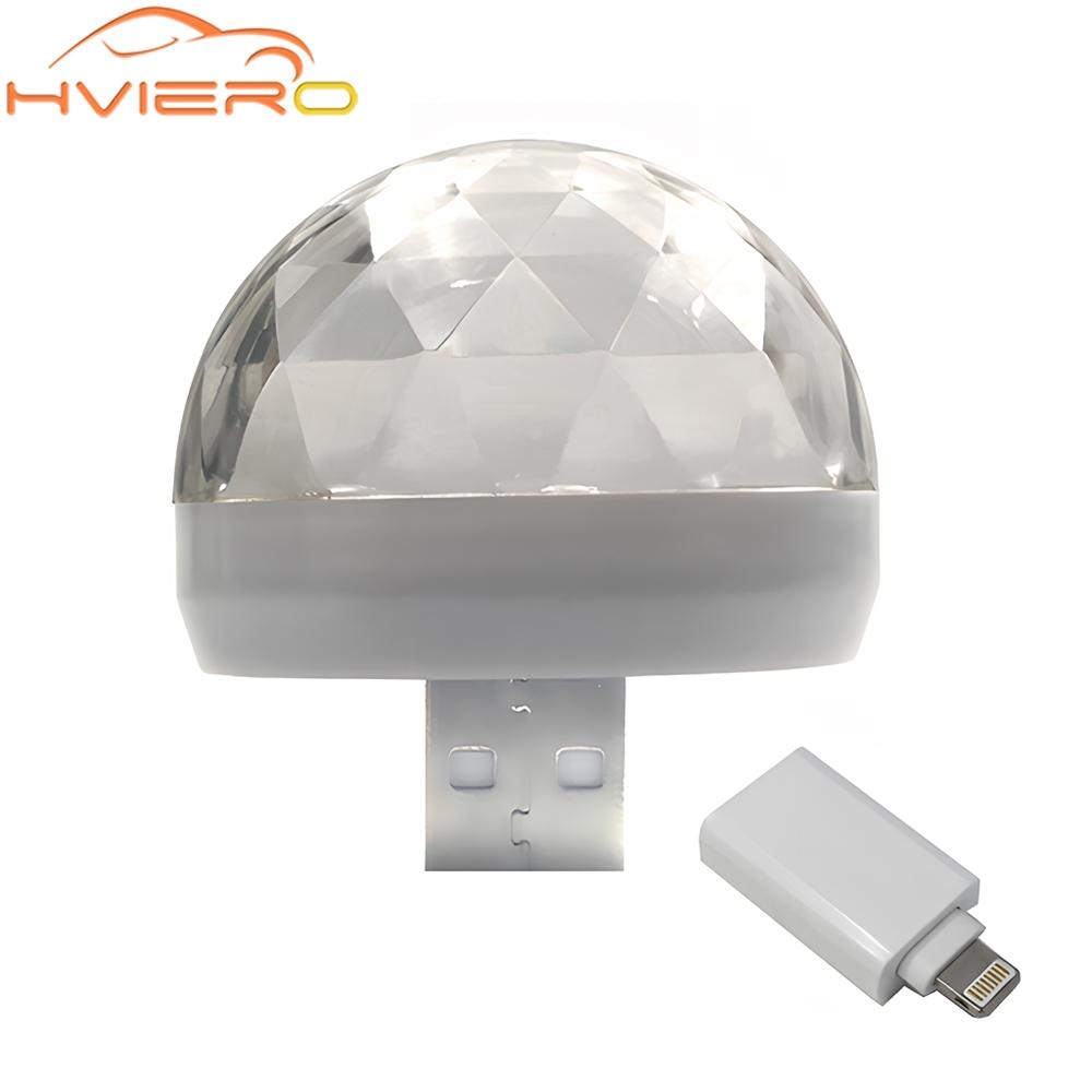 Samochodowe światło ambientowe USB DJ RGB Mini Kolorowe światło dźwiękowe do muzyki Interfejs USB-C Interfejs Apple Impreza świąteczna Karaoke